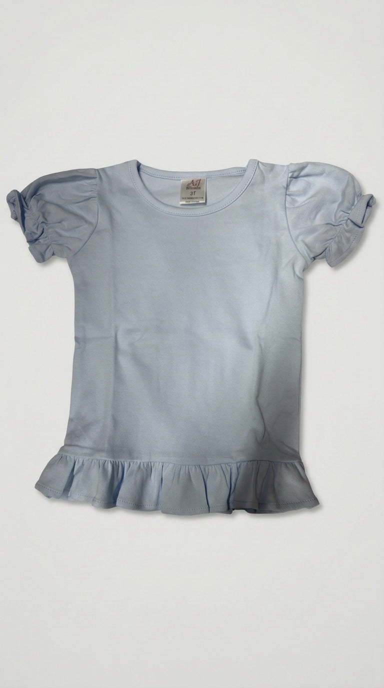 Girls short sleeve ruffle shirt