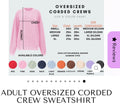 Adult oversized corded crew