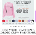 Youth oversized corded crew